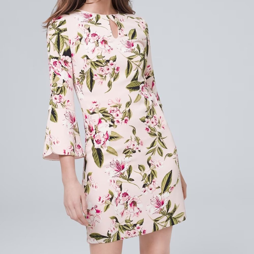 NWOT White House Black Market Shift Dress Pink Floral 4